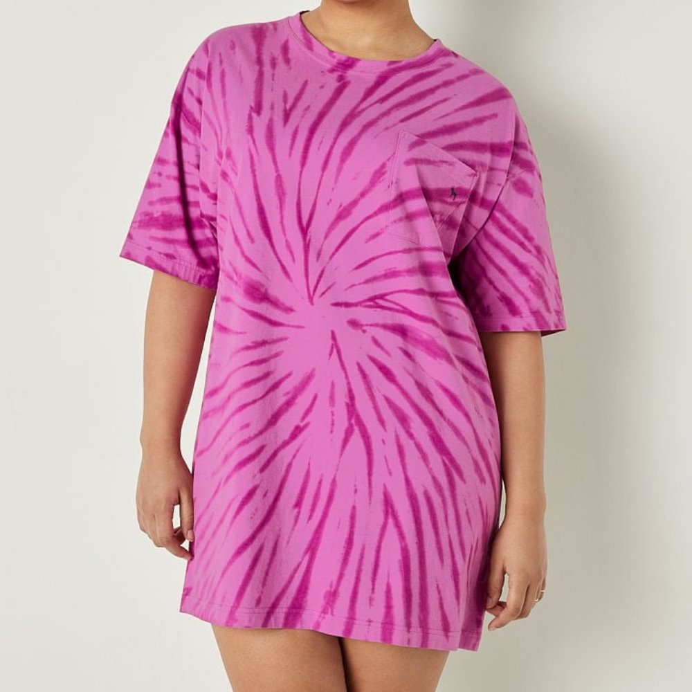 PINK VICTORIA SECRET COTTON SLEEP DRESS, XS/S